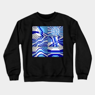 Pattern mix in blue, white Crewneck Sweatshirt